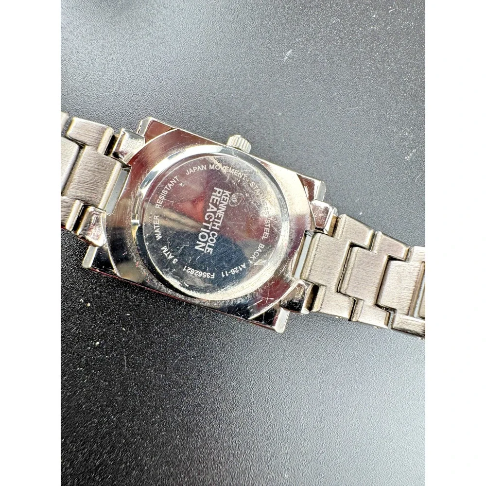 Kenneth Cole Reaction Square Watch Brown Dial Crystal
